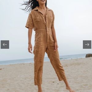 Mate The Label Black Linen Jumpsuit size Small